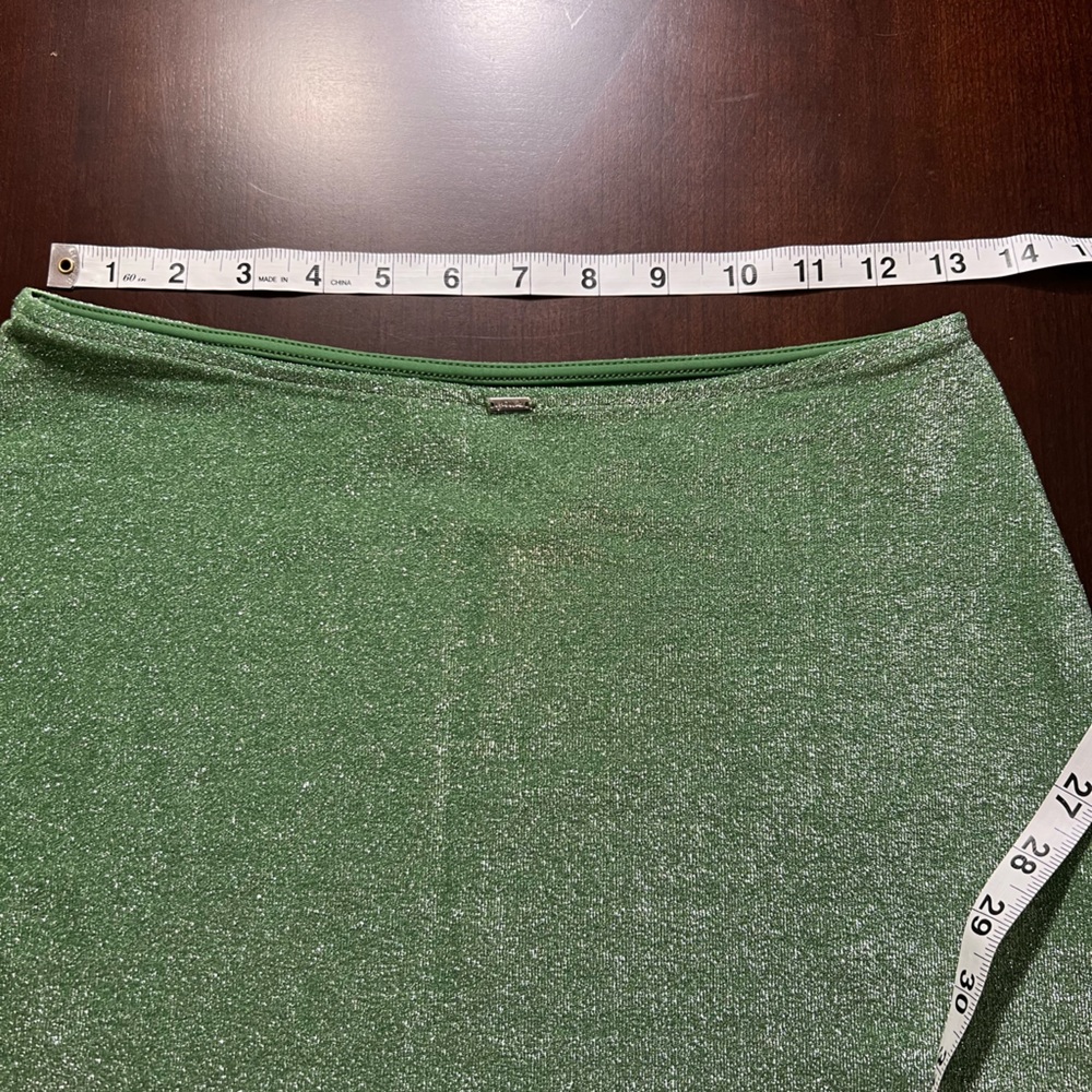 NWOT Victoria’s Secret Green Glitter Bathing  Suit  Cover-up  Skirt Sz S - Picture 3 of 4